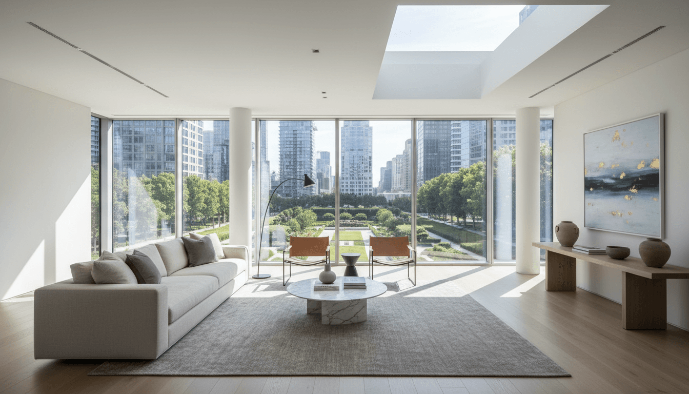 Finished apartment interior with modern finishes